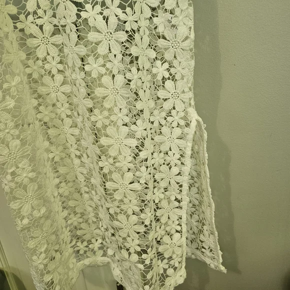 Dreamers White Floral Lace Swim Coverup - Picture 2 of 5
